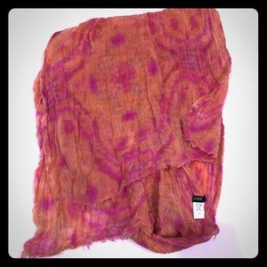 JCREW lightweight pink and orange wool scarf